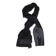 Maxi Logo Dubbelzijdige Sjaal Polo Ralph Lauren , Black , Heren