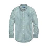 Stretch Poplin Custom Fit Polo Shirt Polo Ralph Lauren , Green , Heren