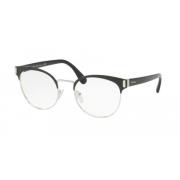 Verhoog je stijl met deze hoogwaardige metalen bril Prada , Black , Da...