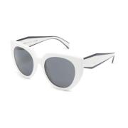 Witte Sungles met Originele Accessoires Prada , White , Dames