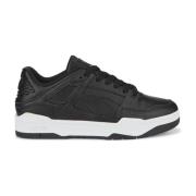 Zwarte Leren Slipstream Sportschoen Puma , Black , Heren