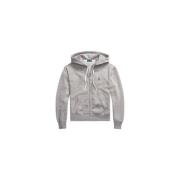 Grijze Zip Polo Hoodie - Maat: XS, Kleur: Dark Vintage Heather Ralph L...