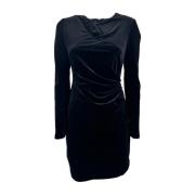 Zwarte fluwelen jurk met halsopening Ralph Lauren , Black , Dames