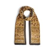 Heritage Jaguar Chain Print Stole Stole Roberto Cavalli , Brown , Dame...