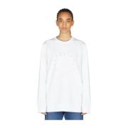 Katoenen Rhinestone Logo Sweatshirt Stella McCartney , White , Dames