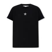 Opgezette T-shirt Stella McCartney , Black , Dames