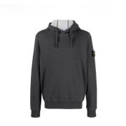 Hoodie van geborsteld katoen fleece Stone Island , Gray , Heren