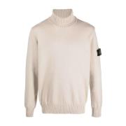 Beige Trui met Kompas Motief Stone Island , Beige , Heren