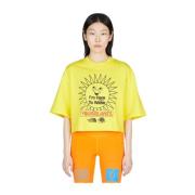 Grafisch Bedrukte Crop T-shirt The North Face , Yellow , Dames