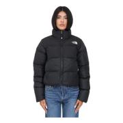 Zwarte hoge nek jas met iconisch logo The North Face , Black , Dames