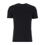 Zwart Lyocell Blend T-Shirt, Moderne Stijl Tom Ford , Black , Heren