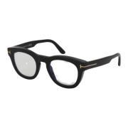 Stoere Ronde Optische Bril in Zwart Tom Ford , Black , Unisex