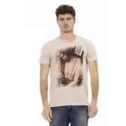 Action Beige Katoenen T-Shirt Trussardi , Beige , Heren