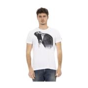 Action Wit Katoenen T-Shirt Trussardi , White , Heren