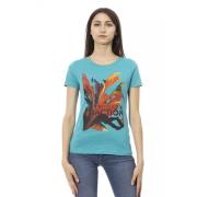 Action Lichtblauw Katoenen T-shirt Trussardi , Blue , Dames