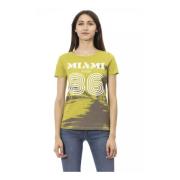 Groen Katoenen T-Shirt met Korte Mouwen Trussardi , Green , Dames