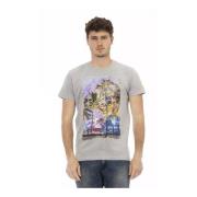 Grijze Katoenen T-Shirt met Voorkant Print Trussardi , Gray , Heren