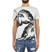 T-shirt Bianca Heren Katoen Grafische Print Mod.MV0MG08F3MH0BO Valenti...