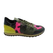 Groene Camouflage Rockstud Sneakers Valentino , Multicolor , Dames