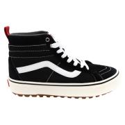 Trendy Zwarte Leren en Stoffen Sneakers Vans , Black , Heren