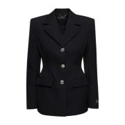 Zwarte Blazer Jassen Versace , Black , Dames