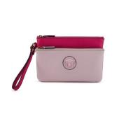 Roze Kalfsleren Pouch Clutch Tas Versace , Pink , Dames