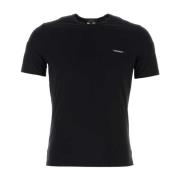 Zwart stretchylon t-shirt Versace , Black , Heren