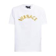 T-shirt met logo Versace , White , Heren