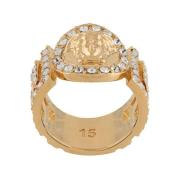 Metalen Kristallen Ring, 11 W IT Versace , Yellow , Dames