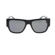 Rechthoekige zonnebril met gedurfde stijl Versace , Black , Unisex