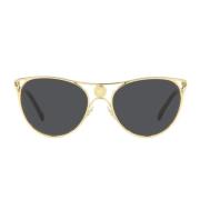Stijlvolle metalen cat-eye zonnebril Versace , Yellow , Unisex