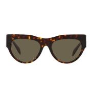 Zonnebril met onregelmatige vorm, bruine lens en Havana-frame Versace ...