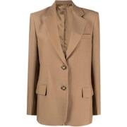 Asymmetrische Dubbellaagse Jas Victoria Beckham , Beige , Dames