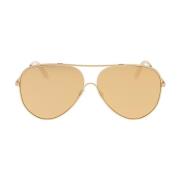 Loop Aviator Zonnebril Victoria Beckham , Beige , Dames