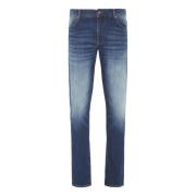 Slim Fit Hoge Taille Blauwe Denim Jeans Armani Exchange , Blue , Heren