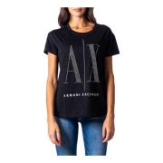 Bedrukt Dames T-shirt Armani Exchange , Black , Dames