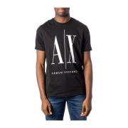 Stijlvol Logo Design T-Shirt Armani Exchange , Black , Heren