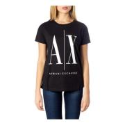 Bedrukt Dames T-shirt Armani Exchange , Black , Dames