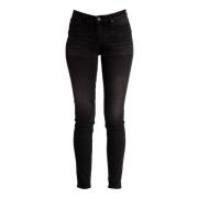 Slim Zwart Denim Jeans Armani Exchange , Black , Dames