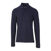 Blauwe Polo met Lange Mouwen voor Heren Armani Exchange , Blue , Heren