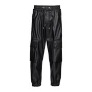Faux leather cargo trousers Balmain , Black , Heren