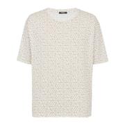 Oversized katoenen T-shirt met bedrukt piramide monogram Balmain , Bei...