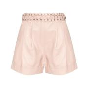 Shorts met vetersluiting Balmain , Pink , Dames