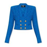 Tweed blazer Balmain , Blue , Dames