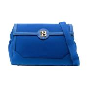 Stoffen Tas met Gouden Logo Balmain , Blue , Dames