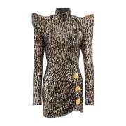 Structured dress with sequin embroidery Balmain , Yellow , Dames