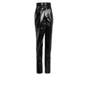 Asymmetric draped vinyl trousers Balmain , Black , Dames