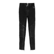 Geribbelde katoenen slim-fit jeans Balmain , Black , Heren