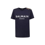 Katoenen T-shirt met korte mouwen Balmain , Blue , Heren