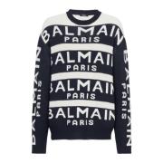 Trui geborduurd met Parijs logo Balmain , Black , Heren